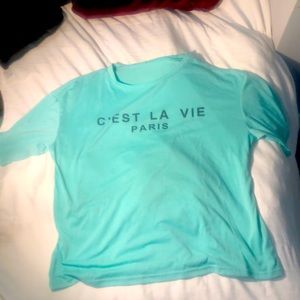 Oversized green/blue shirt ( C’EST LA VIE PARIS)